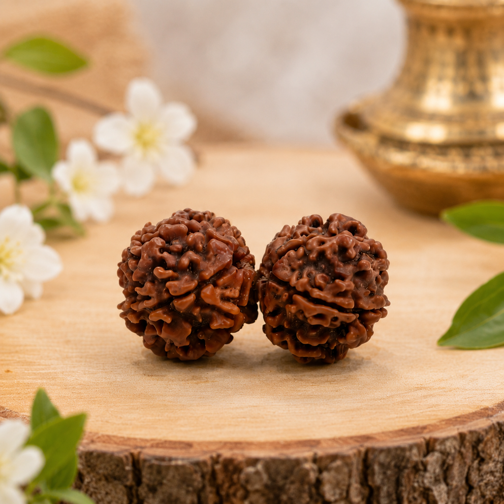 Original Gauri Shankar Rudraksha Certified Natural Rudraksha Bead for Shiv Parvati Blessings, Harmony, Love, Marriage & Spiritual Growth