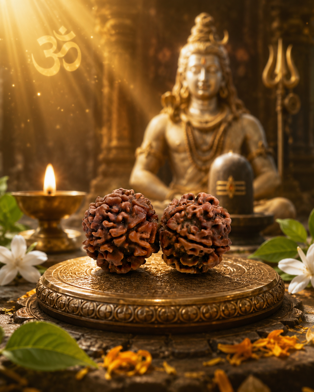 Original Gauri Shankar Rudraksha Certified Natural Rudraksha Bead for Shiv Parvati Blessings, Harmony, Love, Marriage & Spiritual Growth