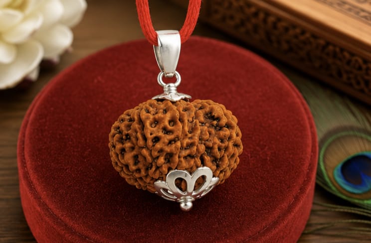 13 Mukhi Indonesia Rudraksha Pendant (18mm) – Original Lord Kamadeva & Lord Indra Rudraksha for Attraction, Success & Confidence 13 मुखी इंडोनेशिया रुद्राक्ष पेंडेंट (18mm) – ओरिजिनल कामदेव एवं इंद्र देव रुद्राक्ष | आकर्षण, सफलता और आत्मविश्वास