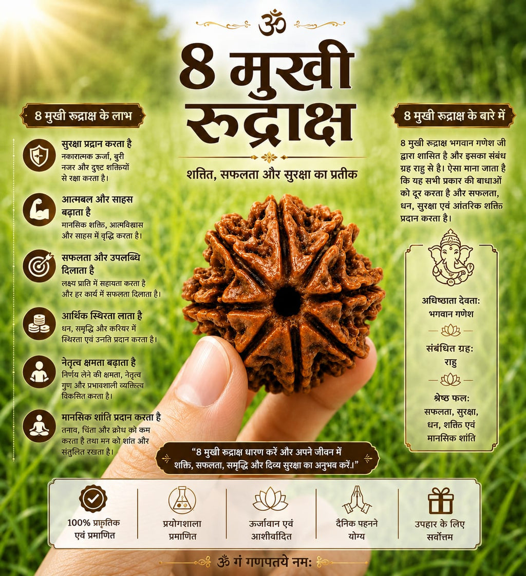 Original 8 Mukhi Rudraksha – Natural, Premium Quality & Certified