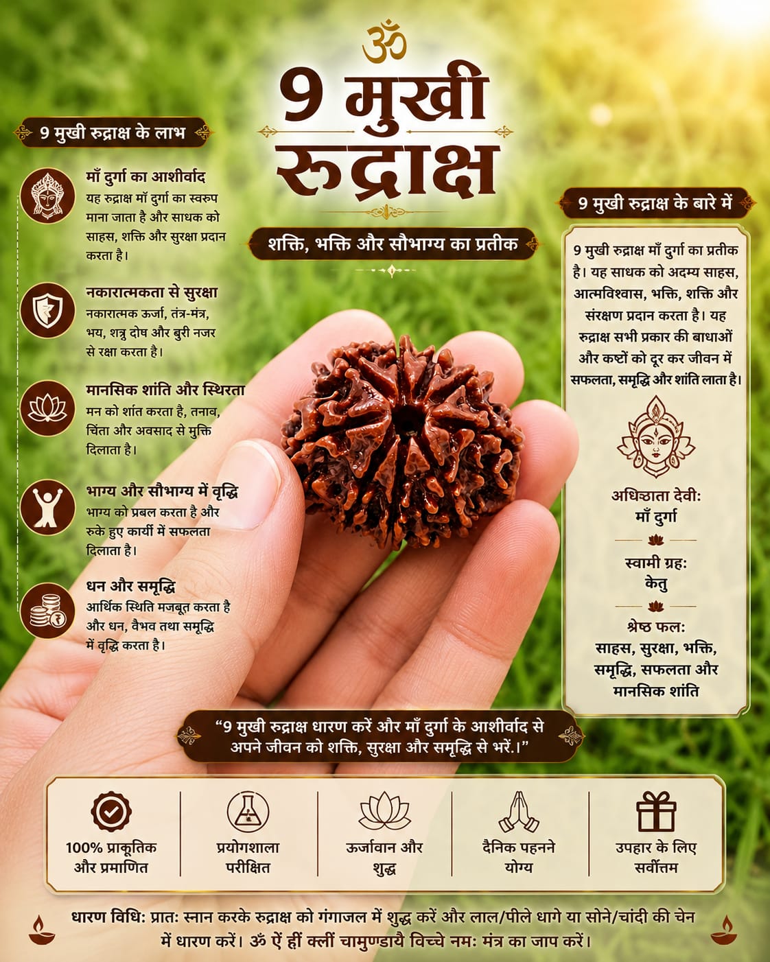 Original 9 Mukhi Rudraksha – Natural, Premium Quality & Certified