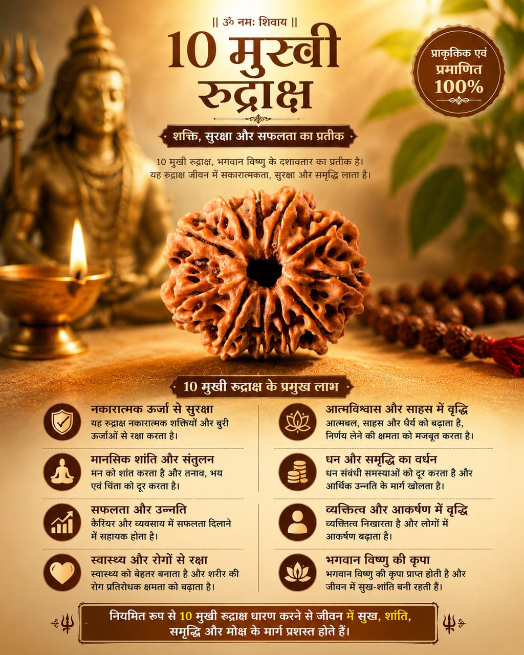 Original 10 Mukhi Rudraksha – Natural, Premium Quality & Certified