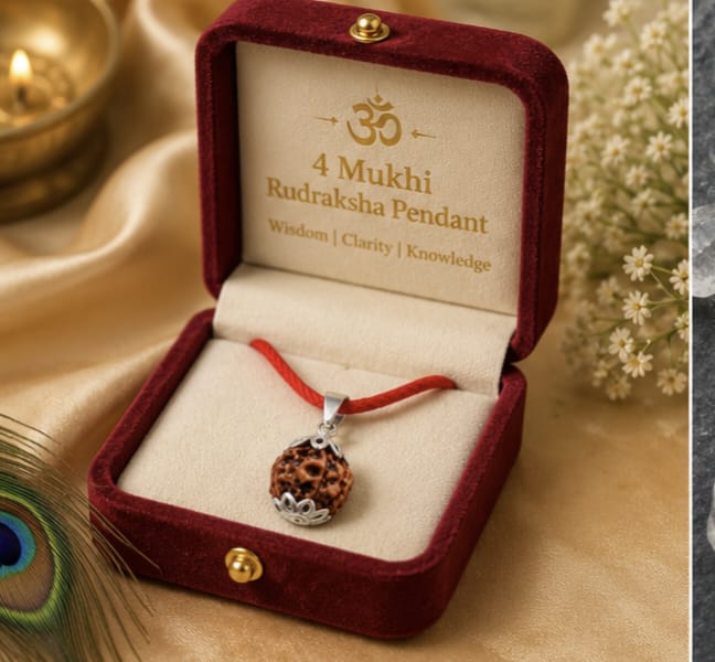 Original 4 Mukhi Rudraksha Pendant – Natural Premium Quality Rudraksha Pendant