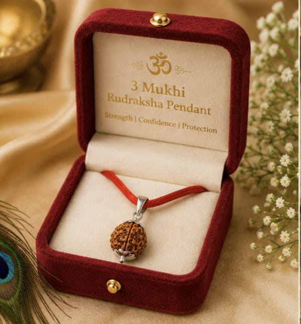 Original 3 Mukhi Rudraksha Pendant – Natural Premium Quality Rudraksha Pendant