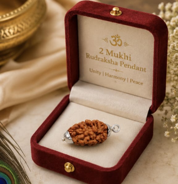 Original 2 Mukhi Rudraksha Pendant – Natural Premium Quality Rudraksha Pendant
