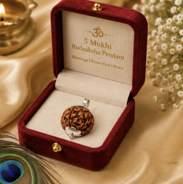 Original 5 Mukhi Rudraksha Pendant – Natural Premium Quality Rudraksha Pendant