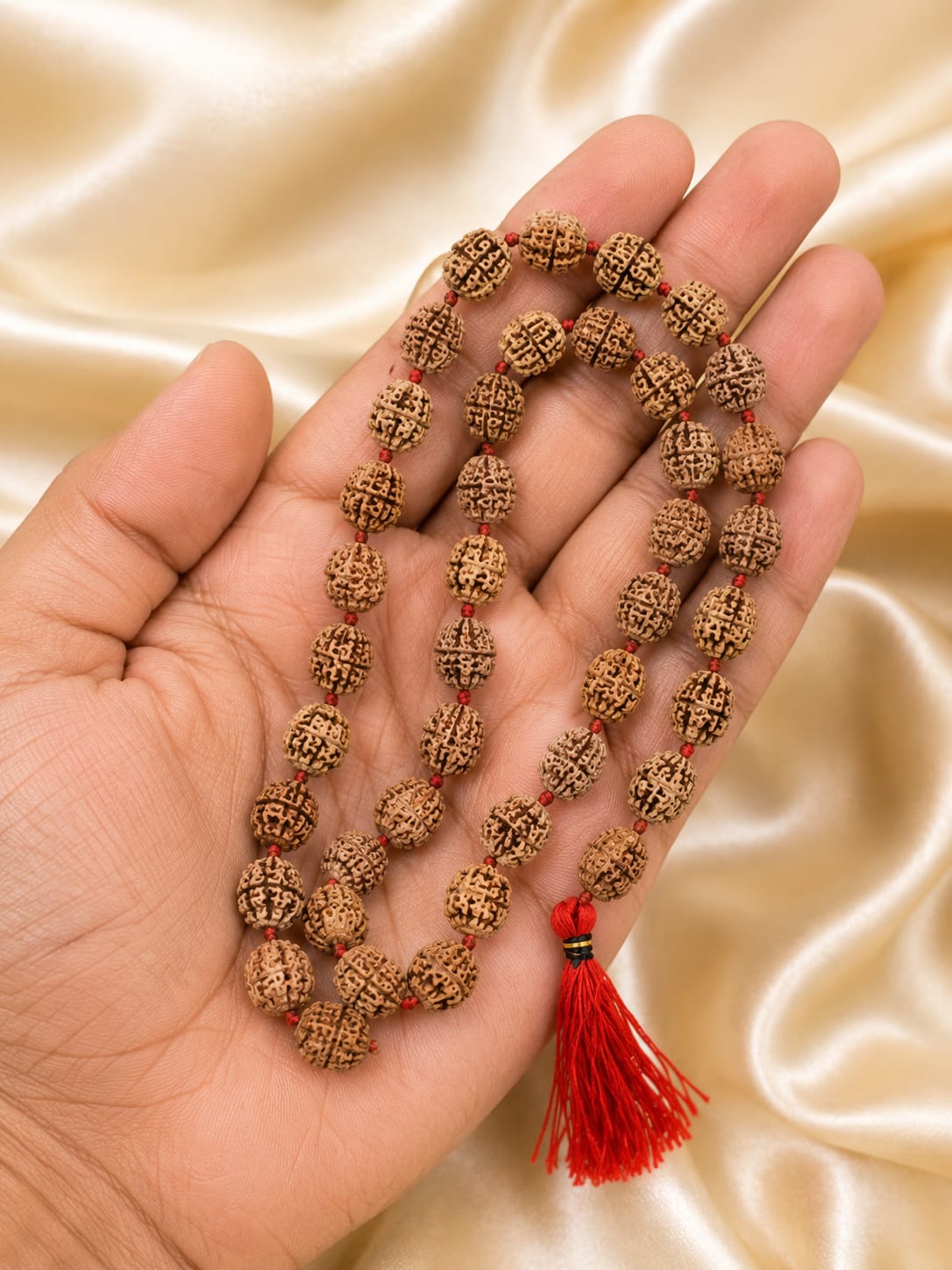 Original 3 Mukhi Rudraksha Mala – Natural Premium Quality Rudraksha Beads