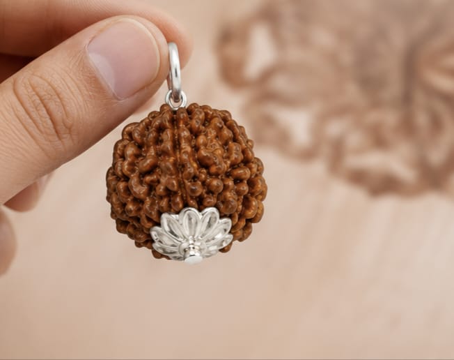 8 Mukhi Indonesia Rudraksha Pendant | Original Ganesh Bead 8 मुखी इंडोनेशिया रुद्राक्ष पेंडेंट | ओरिजिनल गणेश रुद्राक्ष