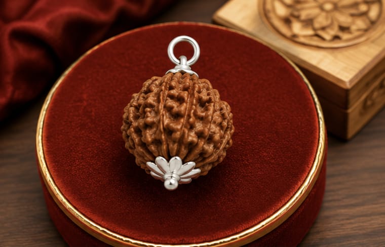 9 Mukhi Indonesia Rudraksha Pendant | Original Navdurga Rudraksha 9 मुखी इंडोनेशिया रुद्राक्ष पेंडेंट | ओरिजिनल नवदुर्गा रुद्राक्ष